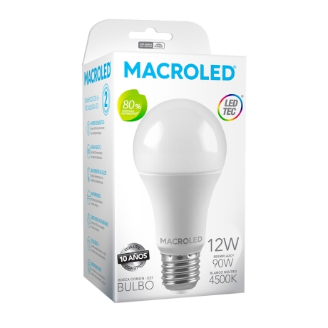 FOCO LAMPARA LED 12W 220-E27 MACROLED