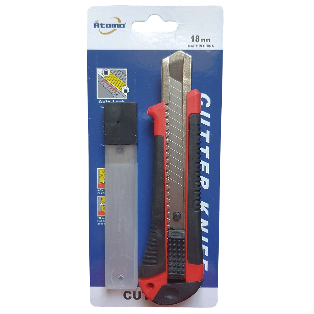 TRINCHETA CUTTER HOJA 18 GRANDE TIRA X 12 UNID. PLASTICO VIR