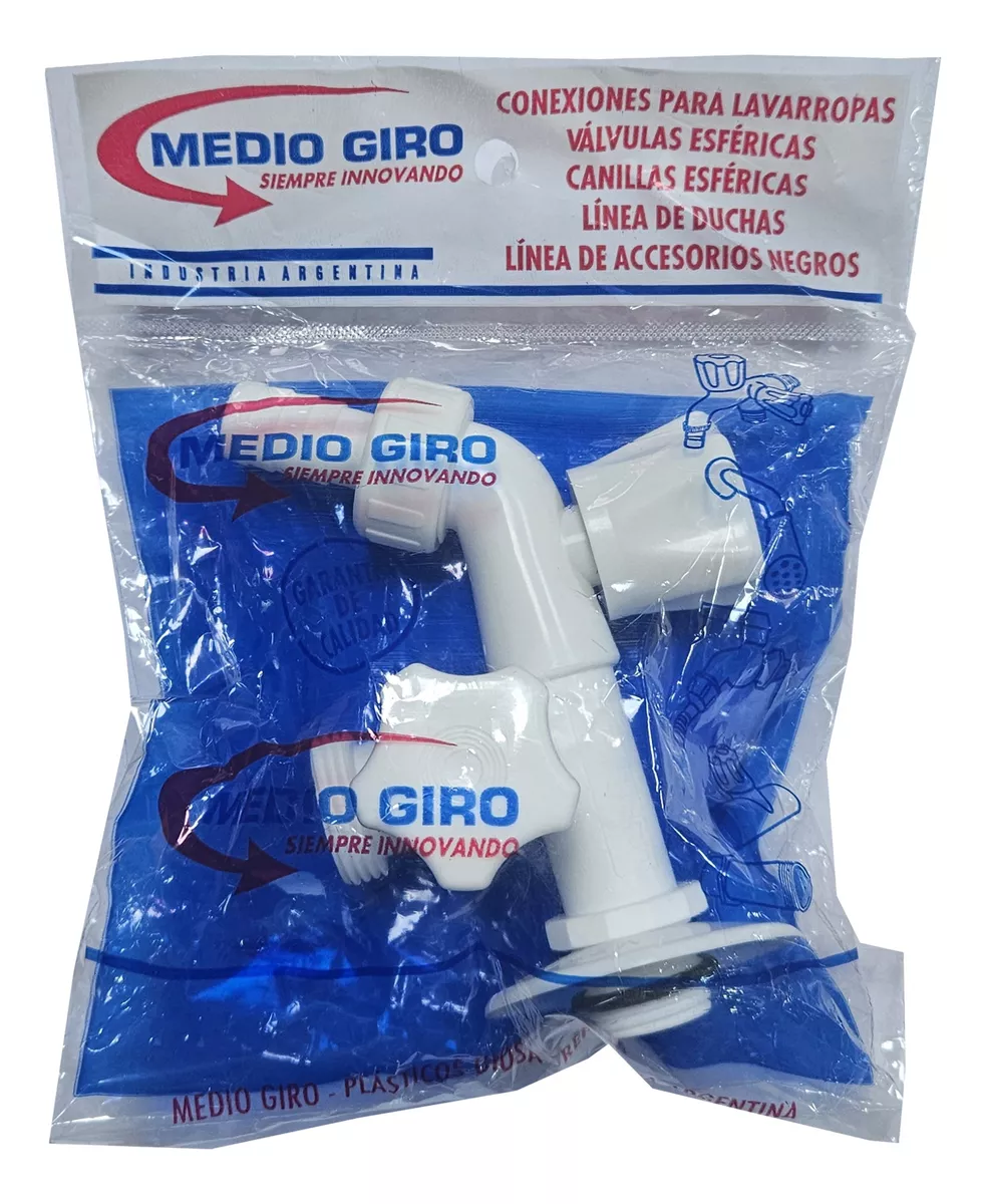 CANILLA PVC DOBLE LAV MEDIO GIRO