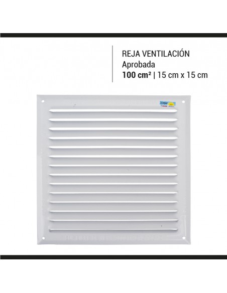 REJA DE VENTILACION ESM. 15X15 APROB. 100 MTS